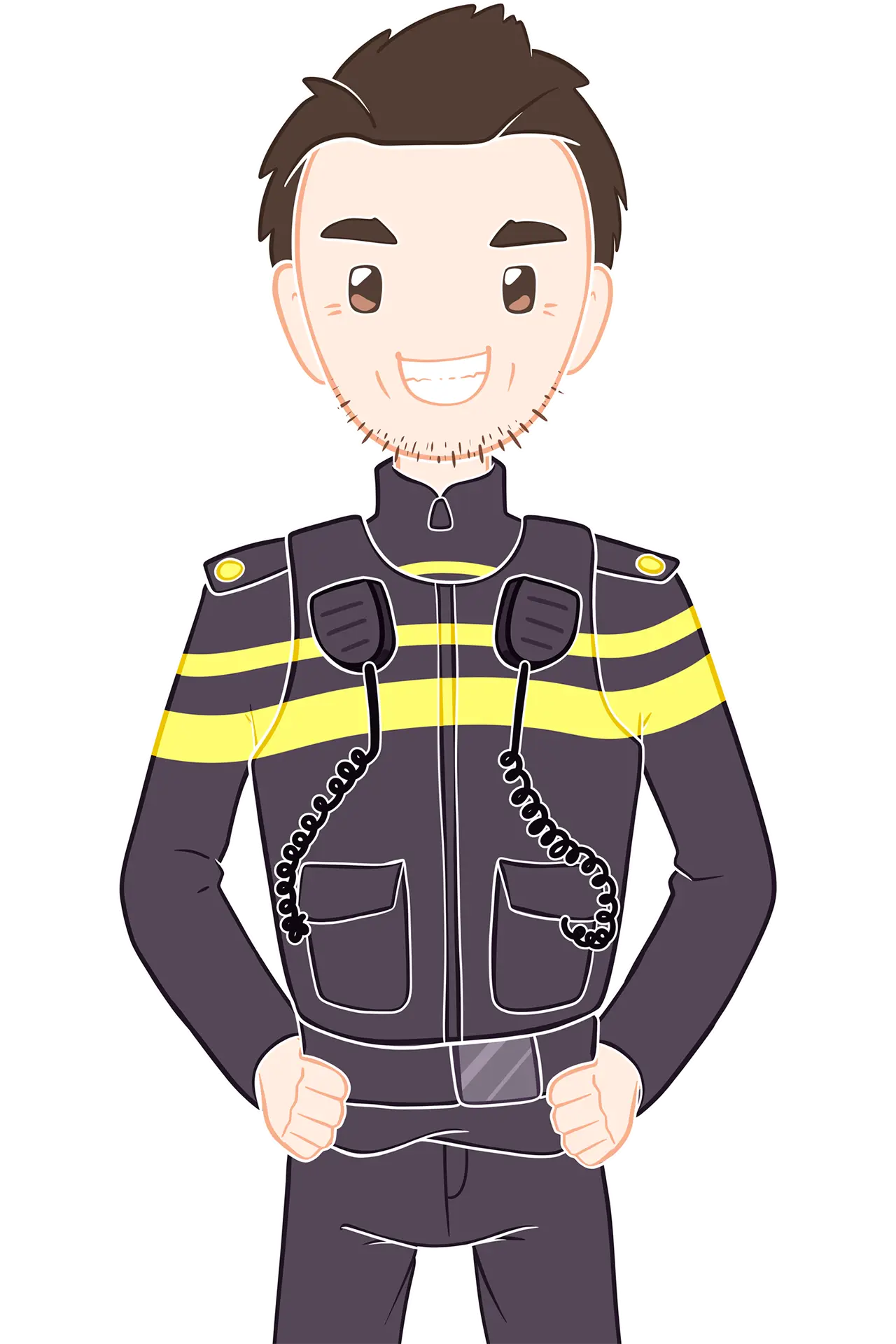 Illustrated Enjoy Life avatar of the neighbourhood police officer