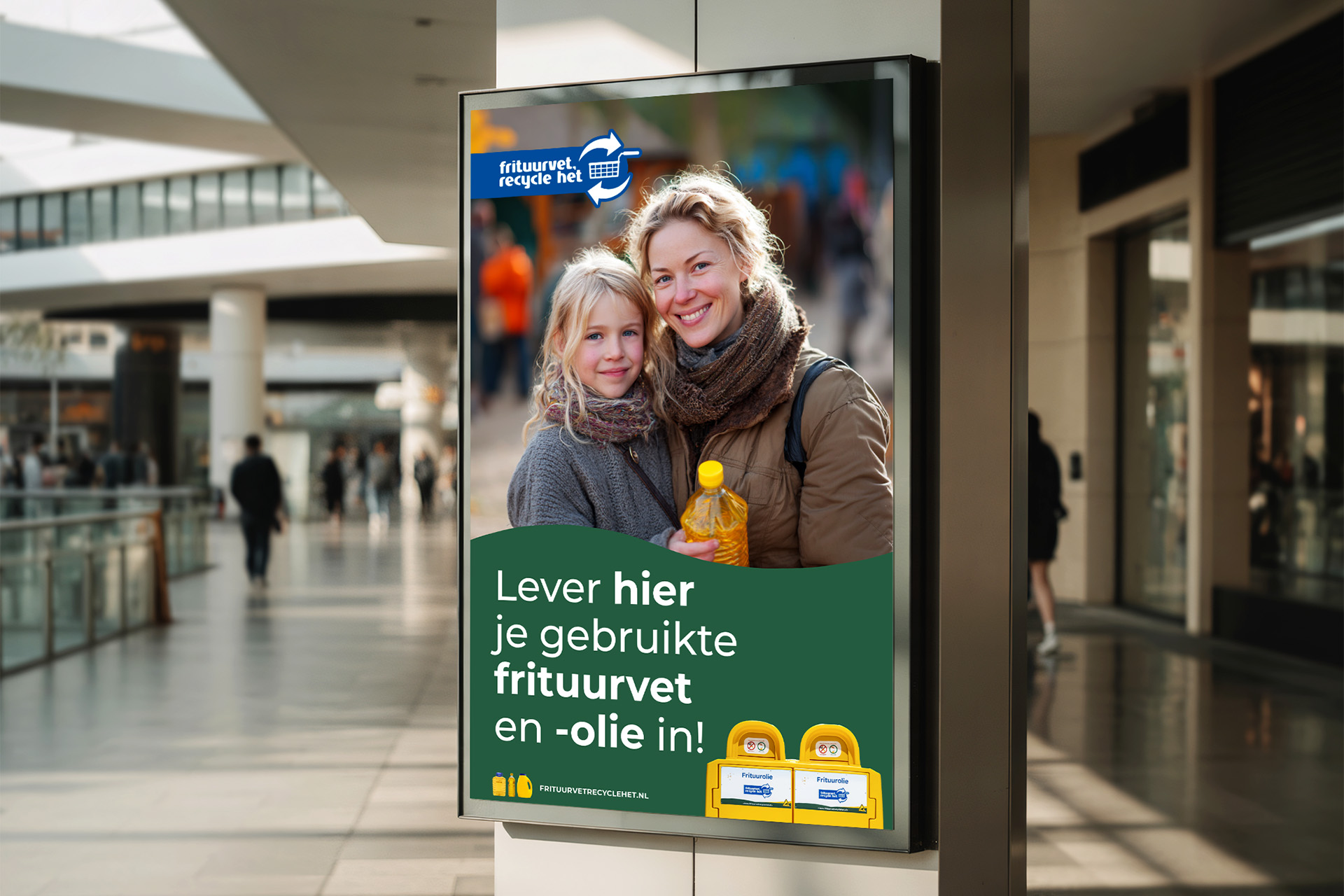 Visuel de campagne du projet Frituurvet, recycle het!